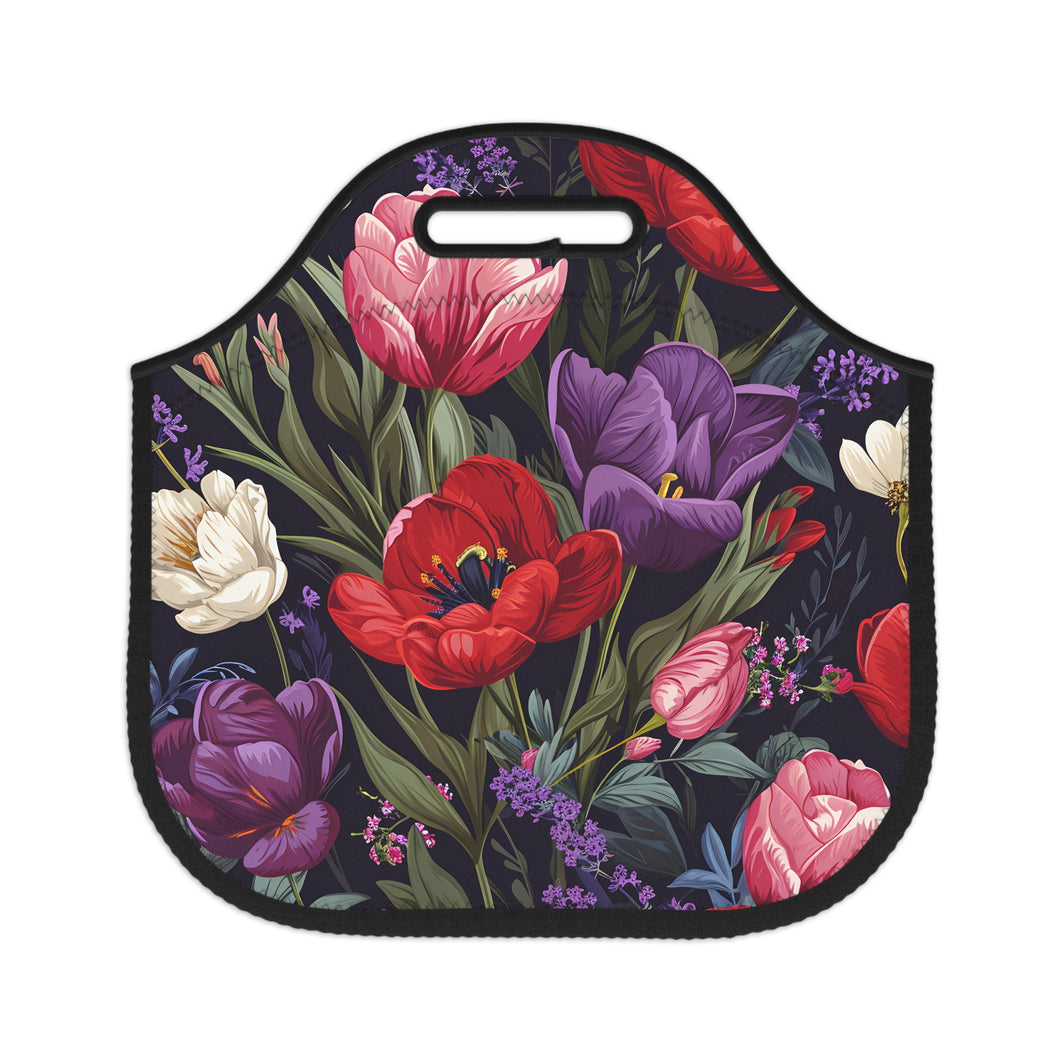 Deep Tulips Lunch Bag