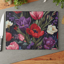 Load image into Gallery viewer, Deep Tulips Glass Cutting Board
