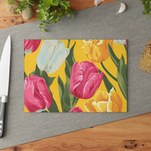 Load image into Gallery viewer, Sunny Day Tulips Glass Cutting Board
