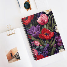 Load image into Gallery viewer, Deep Tulips Spiral Notebook
